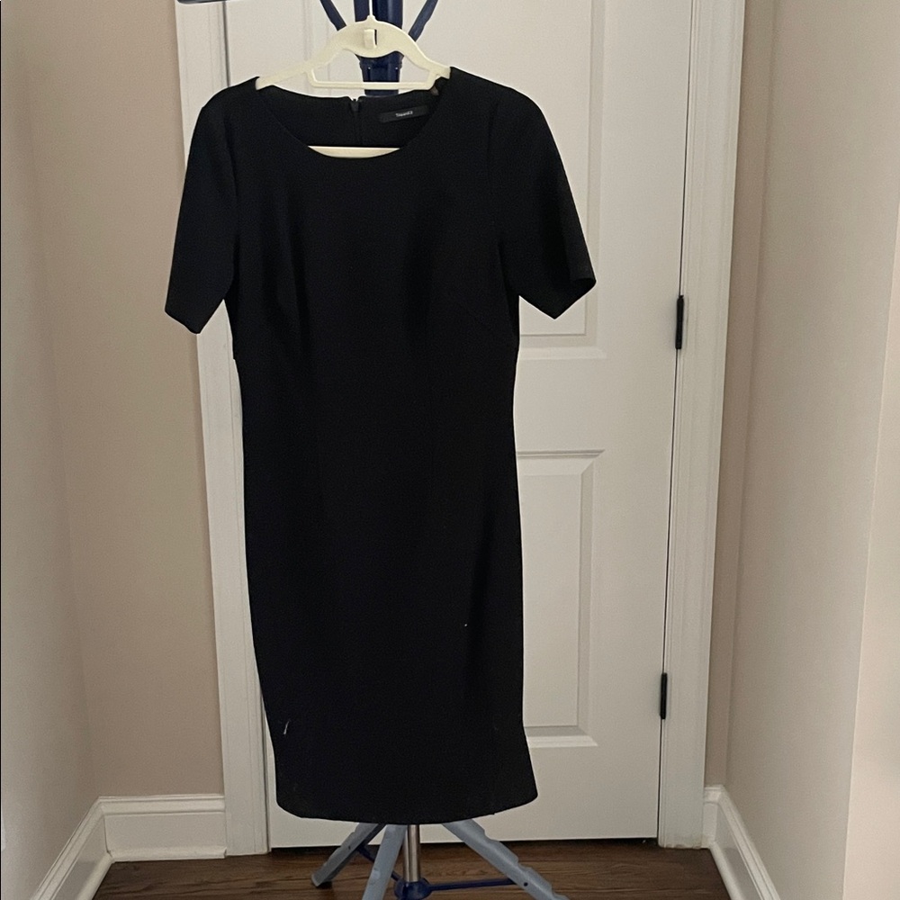 Tahari Classic Black Midi Dress